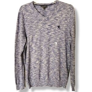 Express Long Sleeve V Neck Heathered Sweater Size Medium NWT Preppy Dadcore Golf